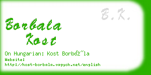 borbala kost business card